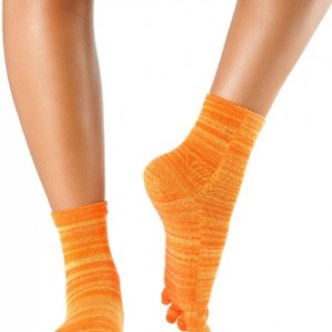 Knitido Wellness Massage – Calcetines de tobillo alto con dedos, Bienestar y Masaje, Größe:39-42;Fb.:orange meliert