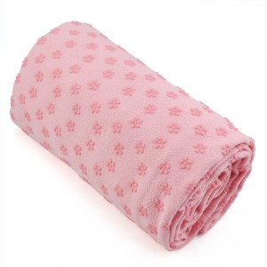 SODIAL(R) Toalla Hot Yoga Mat antideslizante Manta Con Los Puntos de placas de silicona y malla Carry Bag (rosa)